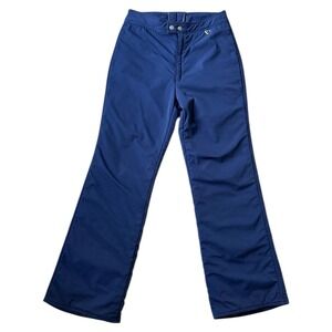 VTG 70s Obermeyer Knit Ski Pants Nylon Blend Bootcut Mens 36 Navy Hong Kong